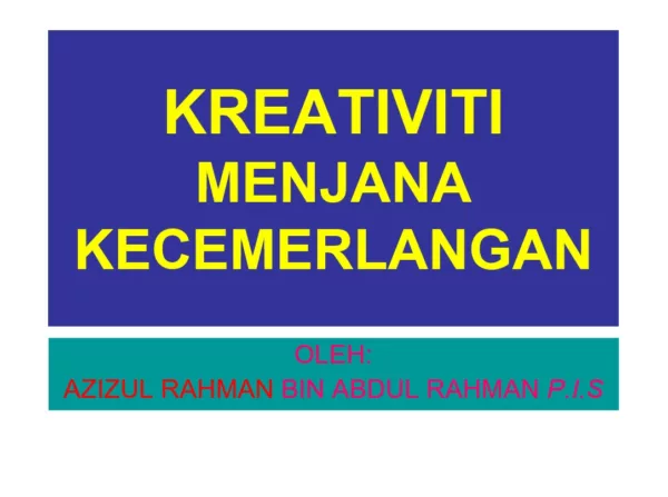 Slide Presentation Motivasi Menjana Kemerlangan Pelajar