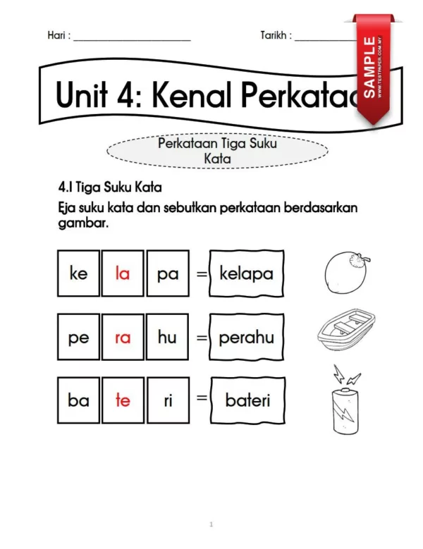 Latihan Membaca Bahasa Melayu Prasekolah