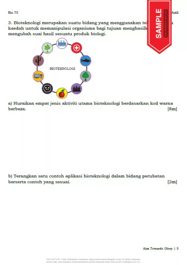 Soalan Latihan Biologi Tingkatan 5 Bab 11-13 DLP