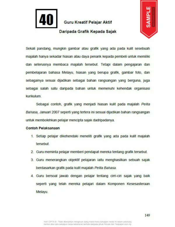 Nota Didik Hibur dan Apresiasi Sastera Majalah Dalam Kelas