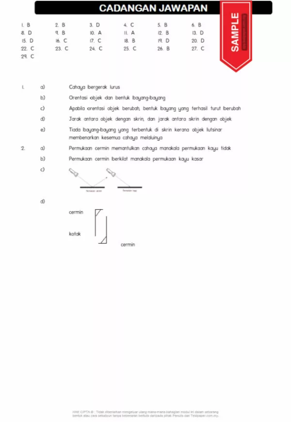 Nota PDPR Sains Bab Cahaya Tahun 4