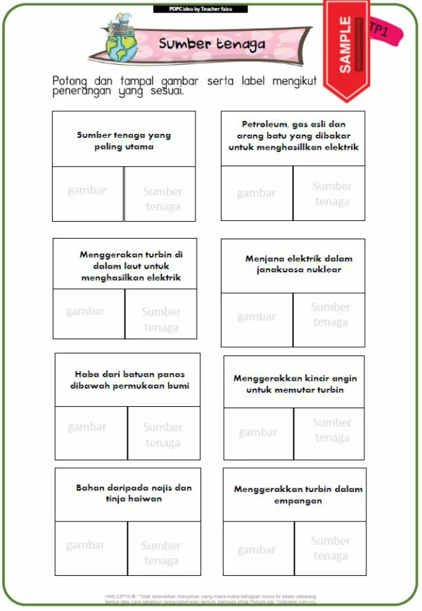 Nota PDPR Sains Bab Tenaga Tahun 4