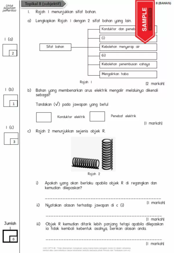 Nota dan Soalan Latihan Sains Tahun 4 Bab Bahan PDPR