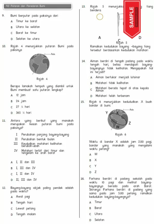 Nota dan Soalan Latihan Sains Tahun 4 Bab Bumi PDPR