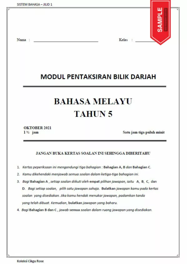 Soalan Latihan BM Tahap 2 PBD 2021