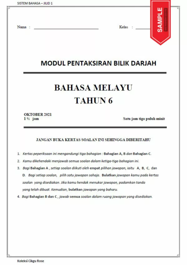 Soalan Latihan BM Tahap 2 PBD 2021