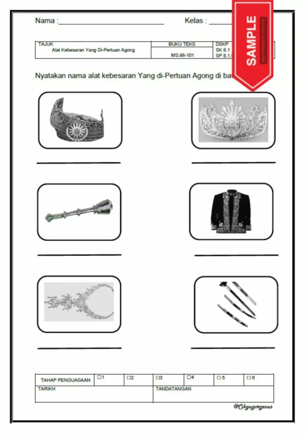 Soalan Latihan Topikal Sejarah PBD PDPR Tahun 5 Unit 1-12