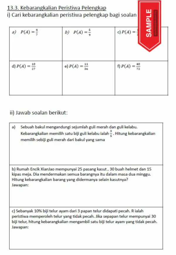 Soalan Latihan Matematik 13 Bab Tingkatan 2 KSSM