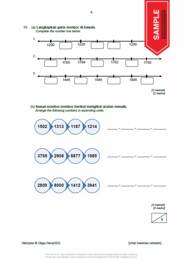 Soalan Latihan PBD Akhir Tahun Matematik Tahap 1