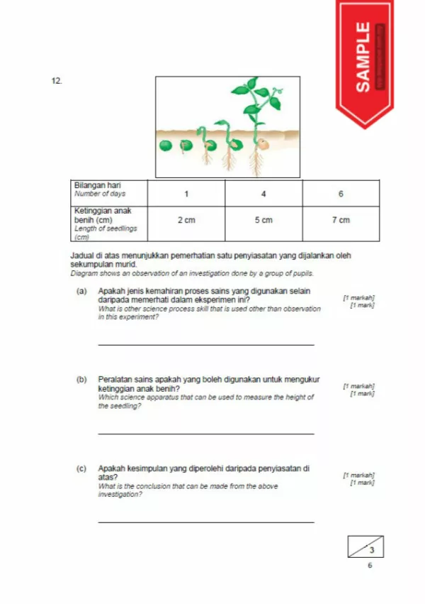 Soalan Latihan PBD Akhir Tahun Sains Tahap 1