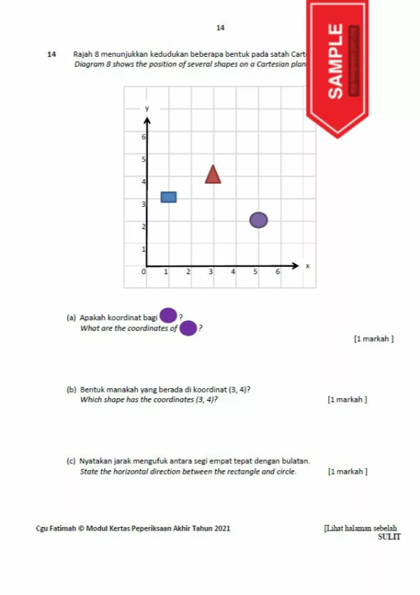 Soalan Ujian Akhir Tahun Matematik Tahap 2 2021