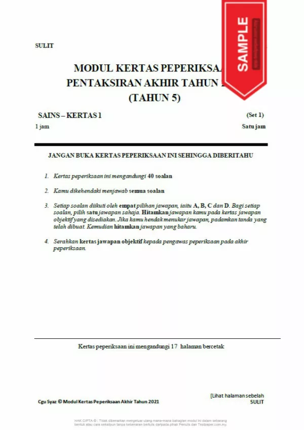 Download Himpunan Soalan Ujian Akhir Tahun Sains Tahap 2 2021 yang Awesome