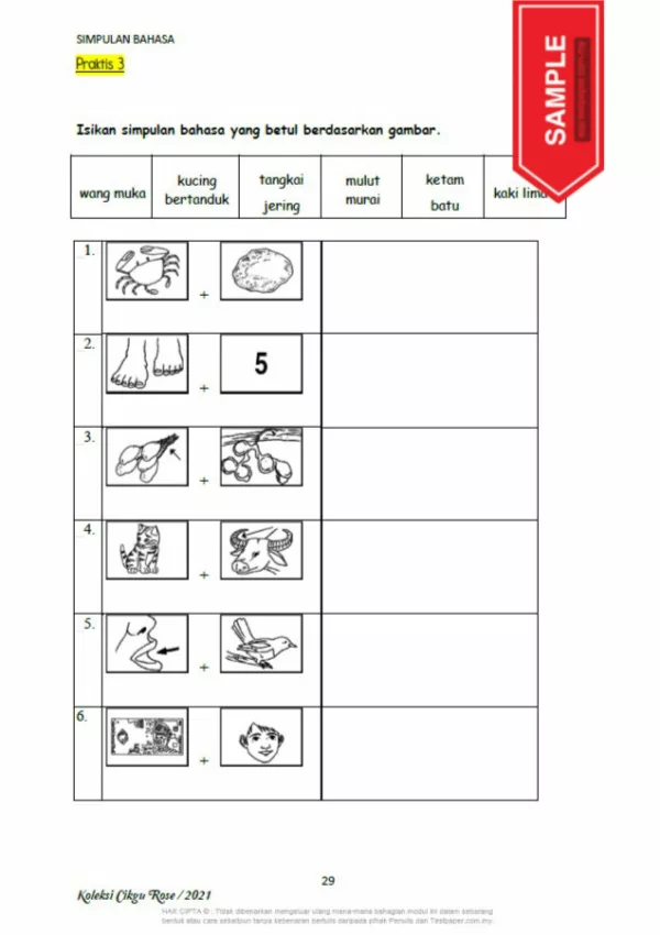 Download Soalan Latihan Simpulan Bahasa BM Tahap 1 yang Quality