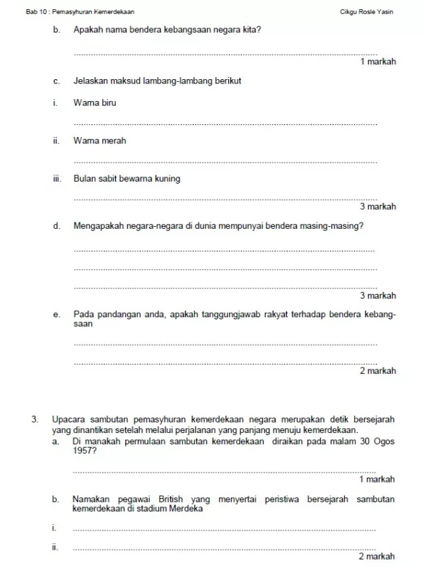 Soalan Latihan Sejarah Tingkatan 4 KSSM