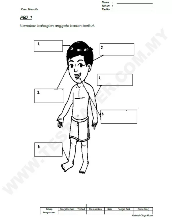 Buku Latihan Penulisan BM Tahun 1 yang Quality