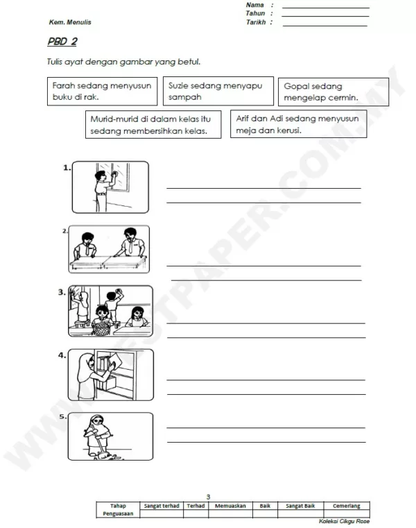 Buku Latihan Penulisan BM Tahun 1 yang Quality