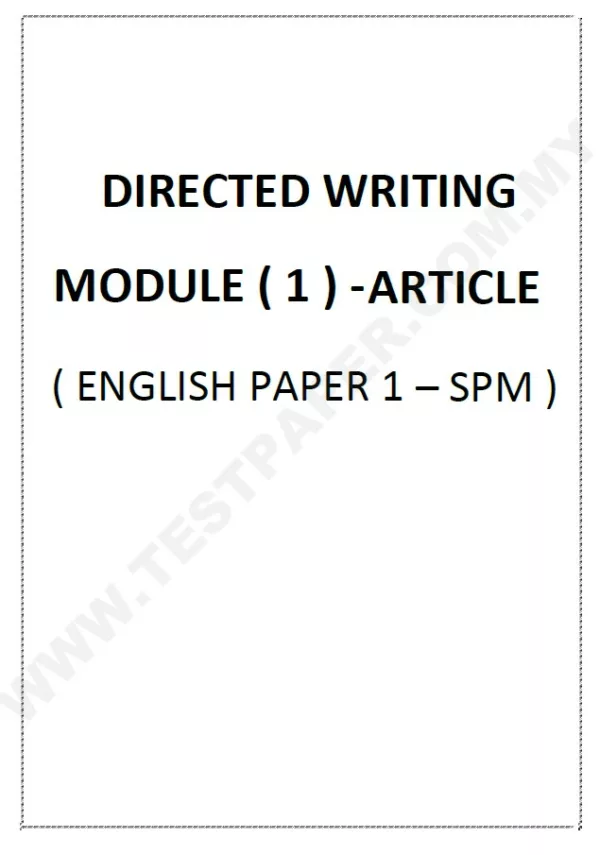 Latihan Writing Bahasa Inggeris Ramalan SPM 2020