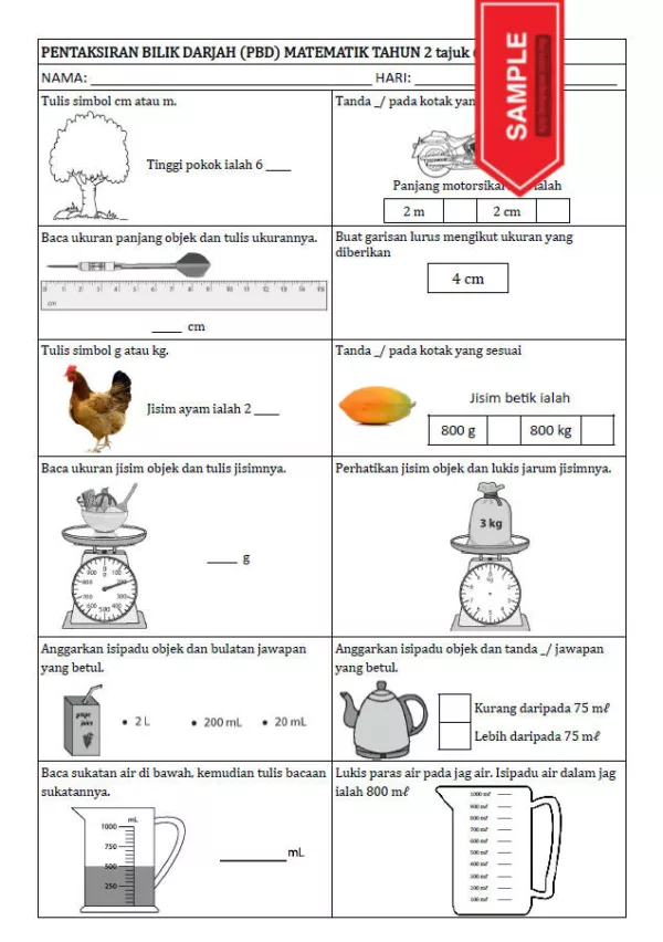 Soalan Latihan Matematik PBD Tahun 2