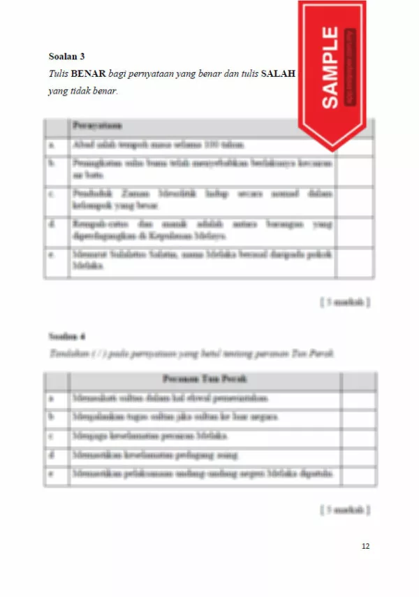 Soalan Ujian Akhir Tahun Sejarah Tahun 4 UASA 2023