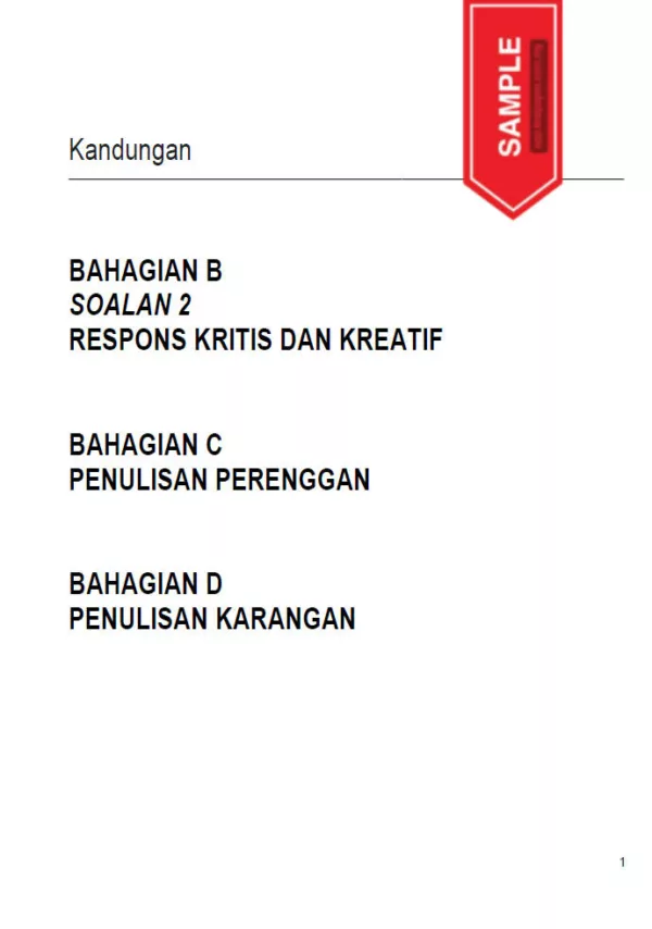 Soalan Latihan UASA Bahasa Melayu Tahap 2