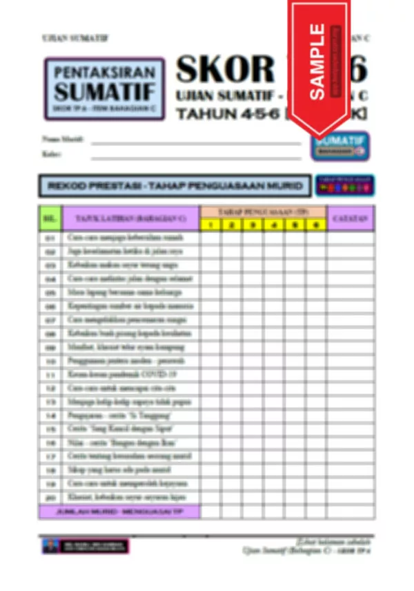 Soalan Latihan Bahasa Melayu Bahagian C Tahap 2 UASA