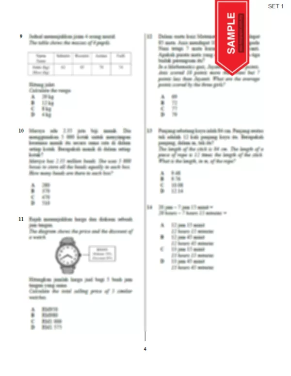 Soalan PKSK Matematik KBAT