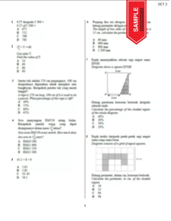 Soalan PKSK Matematik KBAT