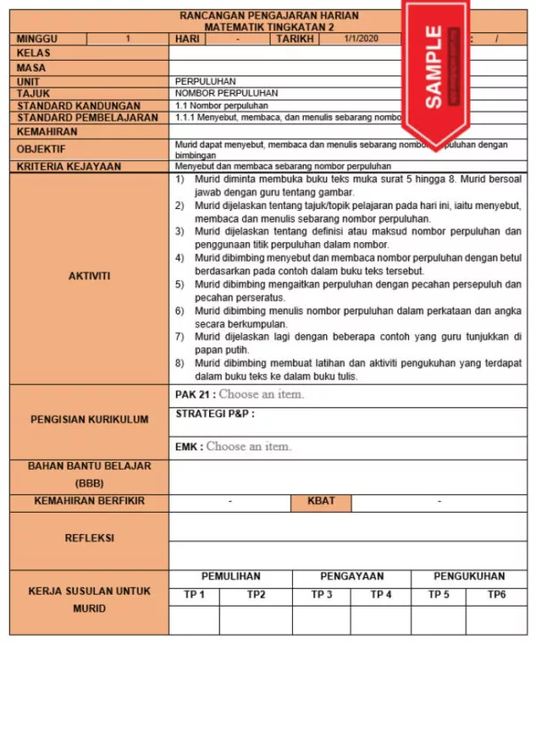 RPH dan RPT PPKI Matematik Tingkatan 2