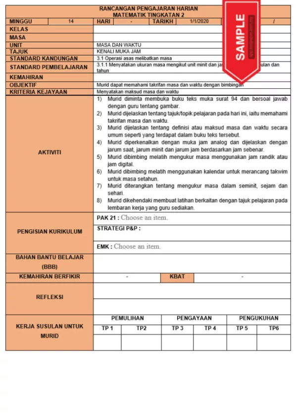 RPH dan RPT PPKI Matematik Tingkatan 2