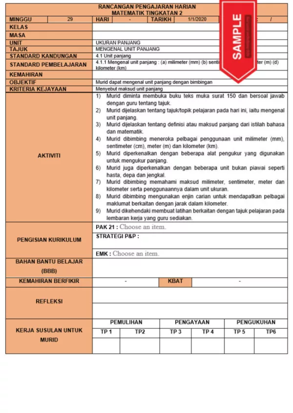 RPH dan RPT PPKI Matematik Tingkatan 2