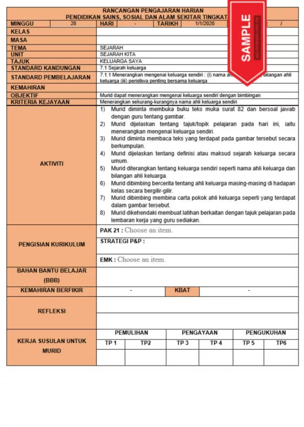 RPH dan RPT PPKI Pendidikan Sains Sosial dan Alam Sekitar Tingkatan 2