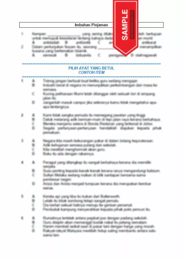 Nota dan Latihan BM Bahagian A dan B Tahap 2 UASA