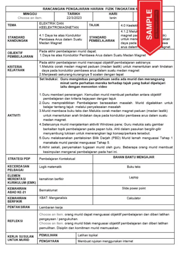 RPH Fizik Tingkatan 5 KSSM