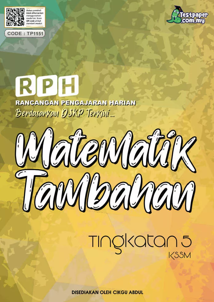 RPH Matematik Tambahan Tingkatan 4 KSSM