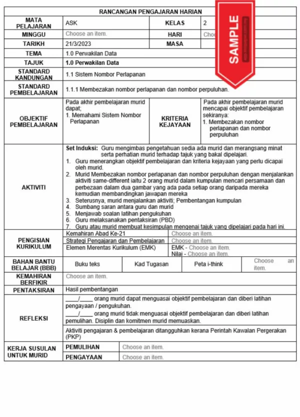 RPH Sains Komputer Tingkatan 2 KSSM