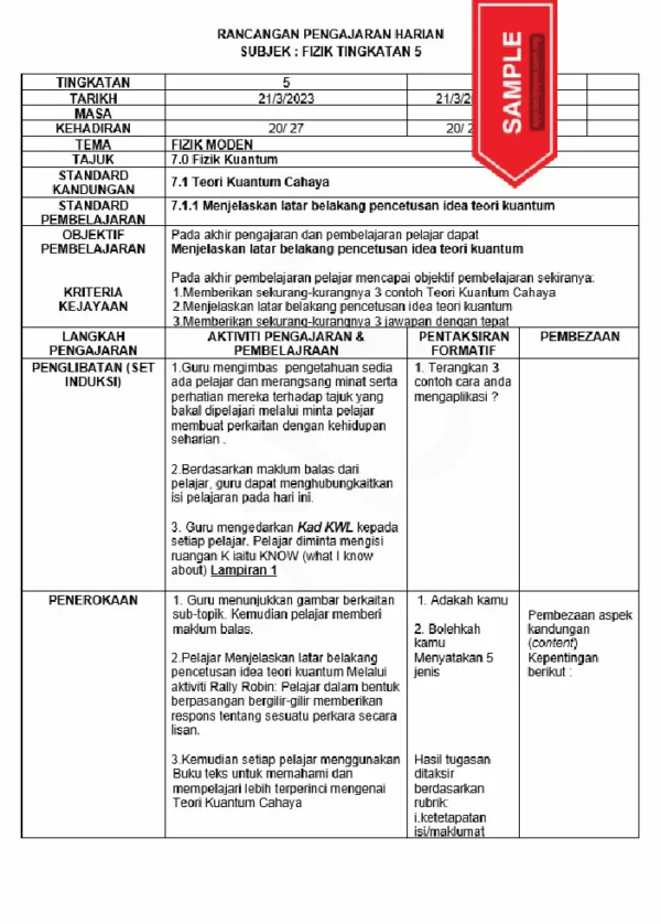 RPH Fizik Tingkatan 5 MRSM