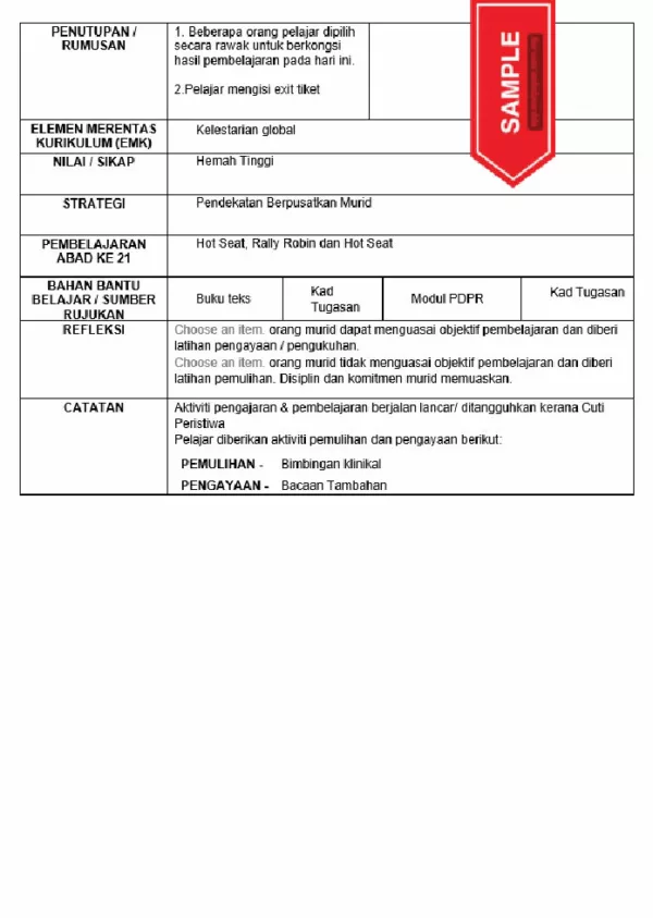 RPH Sejarah Tingkatan 4 MRSM