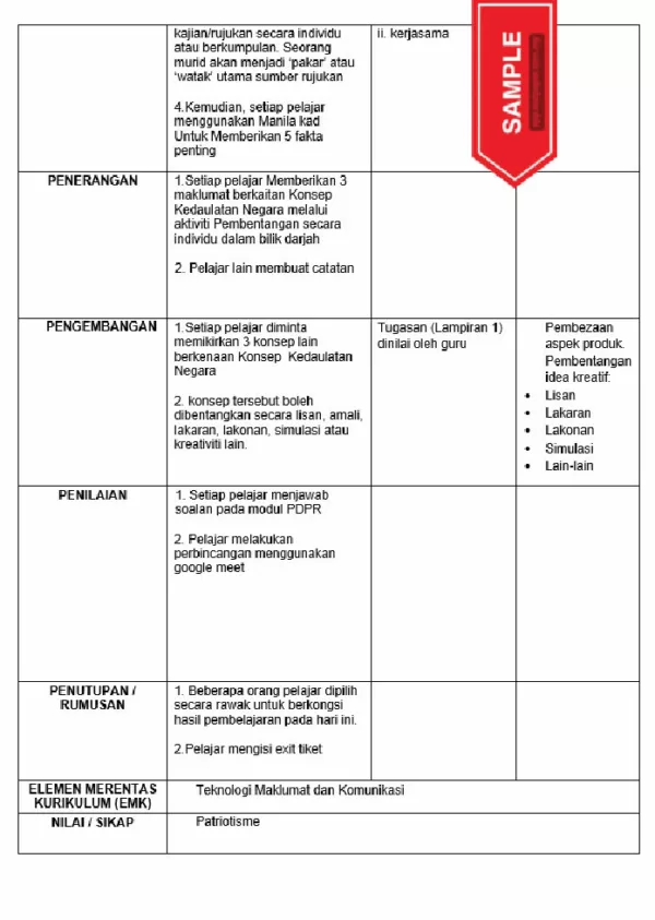 RPH Sejarah Tingkatan 5 MRSM