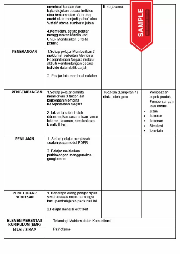 RPH Sejarah Tingkatan 5 MRSM