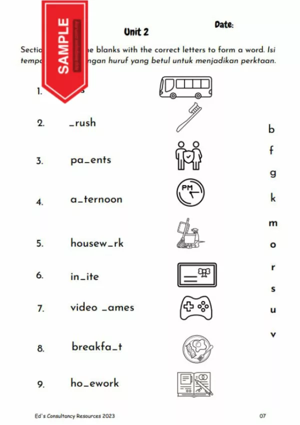 Nota dan Latihan Cara Belajar Spelling English UASA