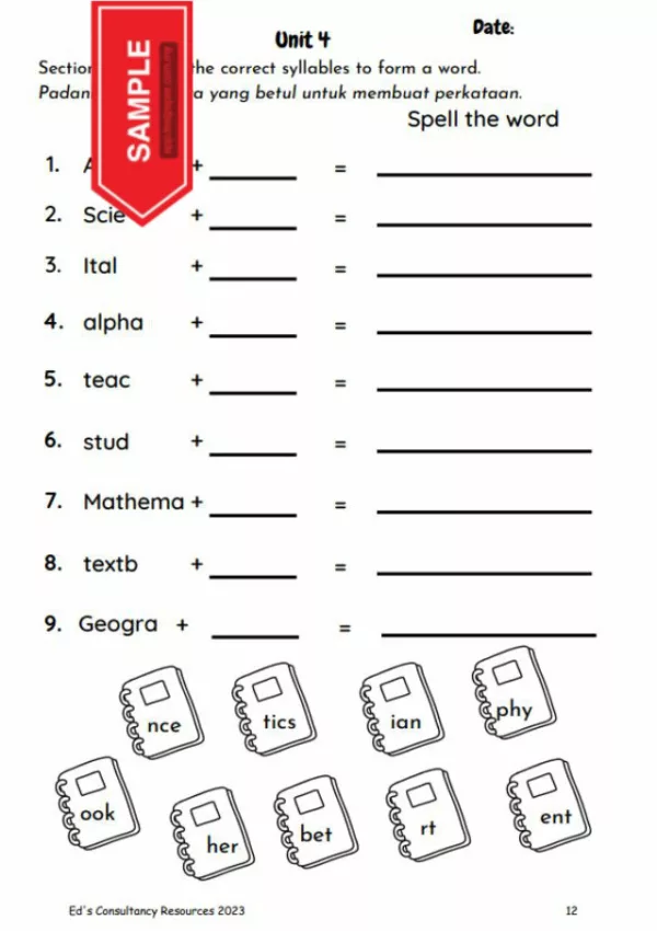 Nota dan Latihan Cara Belajar Spelling English UASA