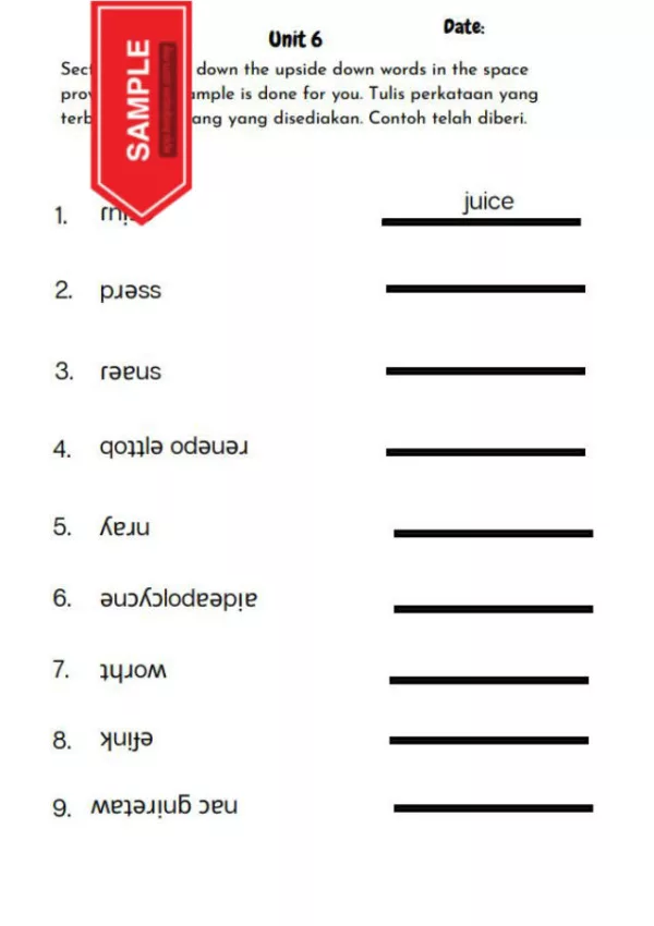 Nota dan Latihan Spelling English UASA