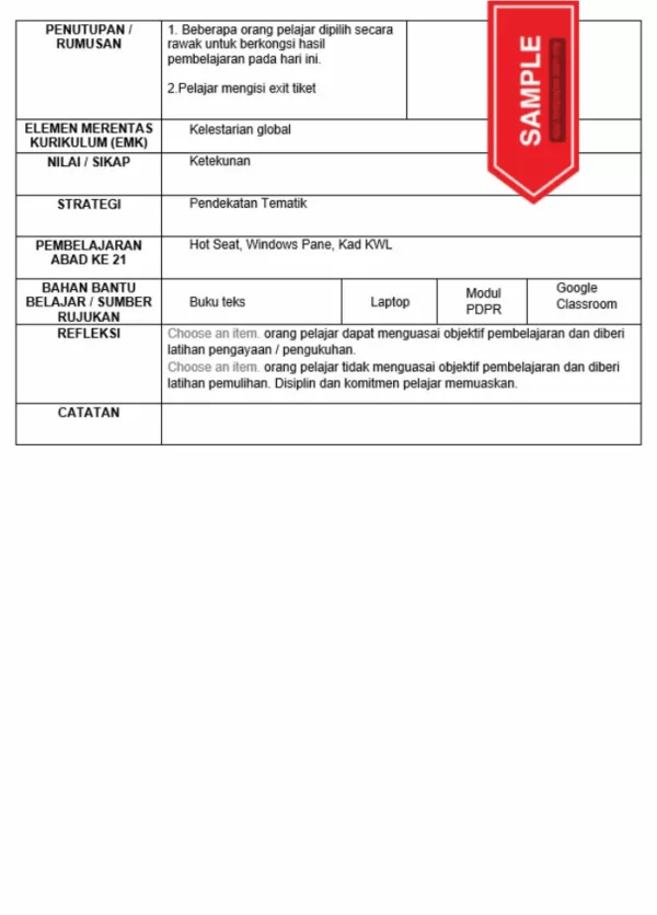 RPH Geografi Tingkatan 3 MRSM