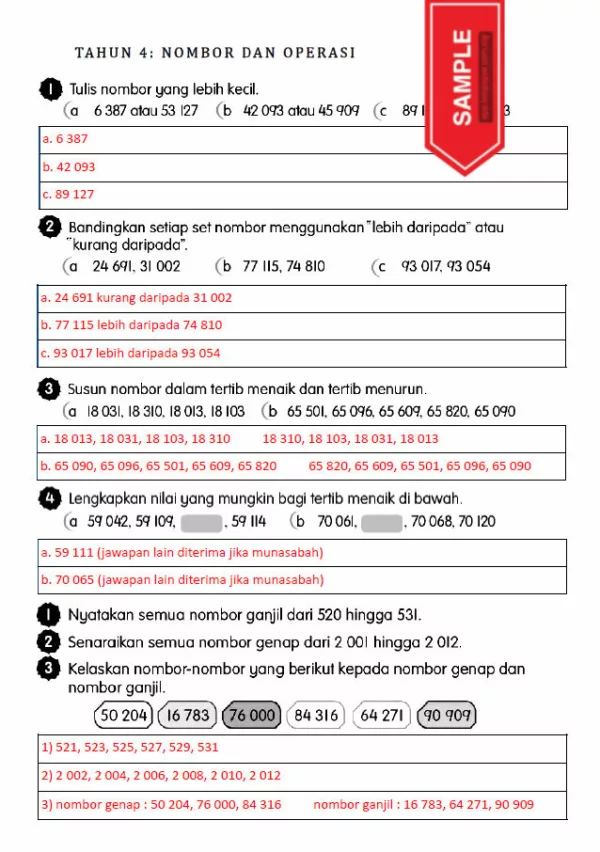 Soalan Latihan Buku Teks Matematik Tahun 4 KSSR