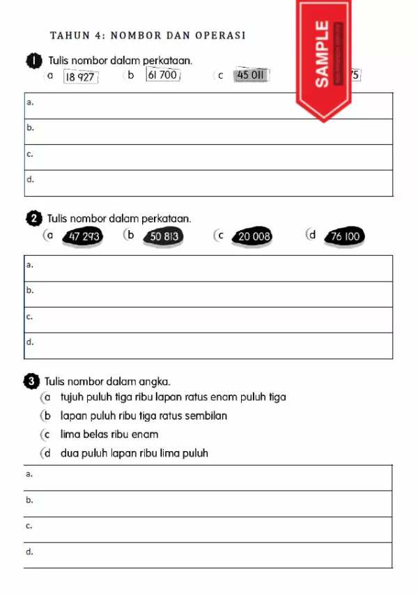 Soalan Latihan Buku Teks Matematik Tahun 4 KSSR