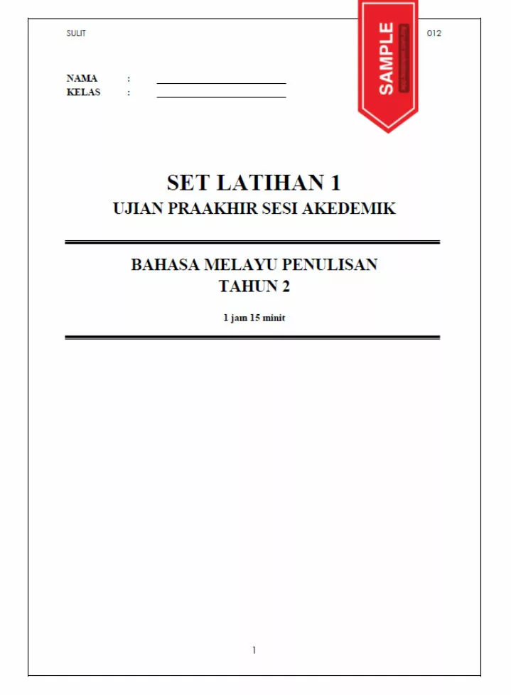 Soalan PBD Penulisan BM Tahun 2 KSSR