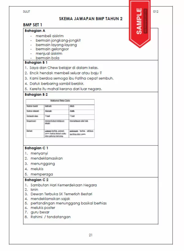 Soalan PBD Penulisan BM Tahun 2 KSSR