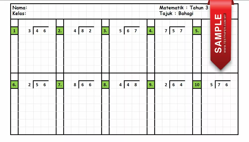 Soalan Latihan Asas Matematik Tahun 3