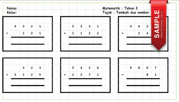 Soalan Latihan Asas Matematik Tahun 3