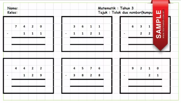 Soalan Latihan Asas Matematik Tahun 3